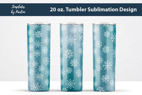 Seamless Winter Snowflake Tumbler Wrap Sublimation Templates by Pauline 