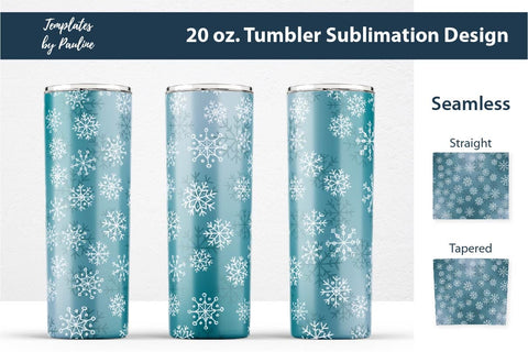Seamless Winter Snowflake Tumbler Wrap Sublimation Templates by Pauline 