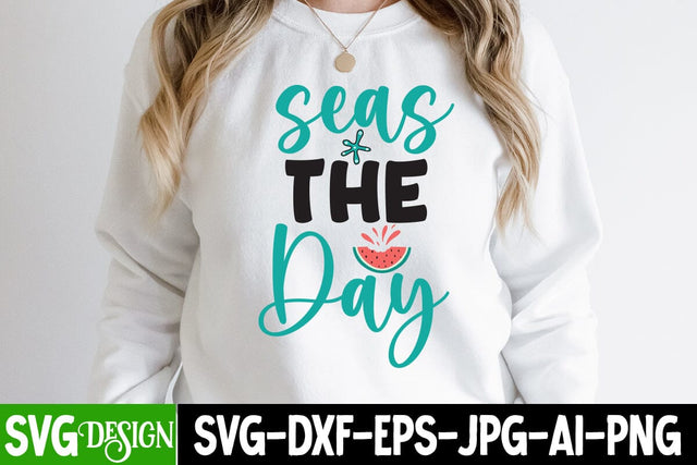 Seas The Day SVG Cut File, Seas The DaySVG Design, Summer SVG Cut File,Aloha Summer SVG Design, Summer SVG Quotes, Summer Sublimation PNG,Funny Summer SVG SVG BlackCatsMedia 