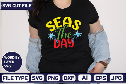 Seas The Day Svg Cut File,SVGs,quotes-and-sayings,food-drink,mini-bundles,print-cut,on-sale, SVG DesignPlante 503 