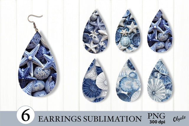 Seashell Earring Sublimation. Earring Sublimation Bundle Sublimation Olga Terlyanskaya 