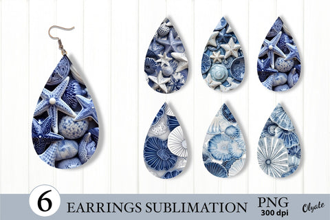 Seashell Earring Sublimation. Earring Sublimation Bundle Sublimation Olga Terlyanskaya 