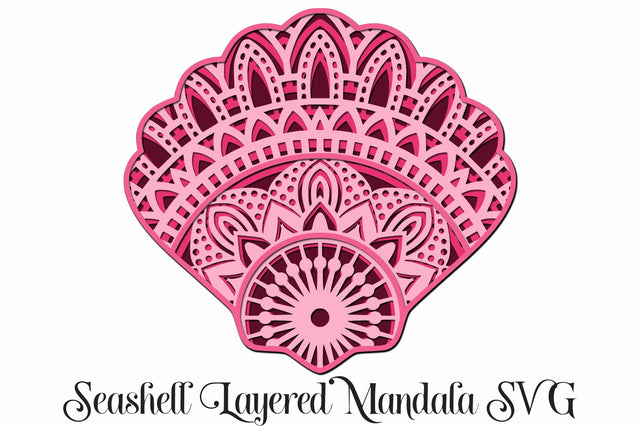 Seashell Mandala Layered SVG 4 Layers SVG Digital Honeybee 