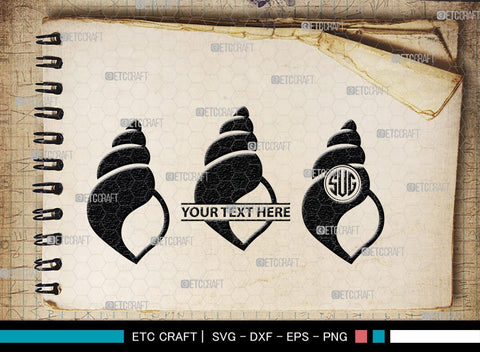 Seashell Monogram, Seashell Silhouette, Seashell SVG, Shell Svg, Scallop Fish Svg, Cockle Svg, Starfish Svg, SB00316 SVG ETC Craft 