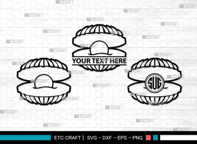 Seashell Monogram, Seashell Silhouette, Seashell SVG, Shell Svg, Scallop Fish Svg, Cockle Svg, Starfish Svg, SB00316 SVG ETC Craft 