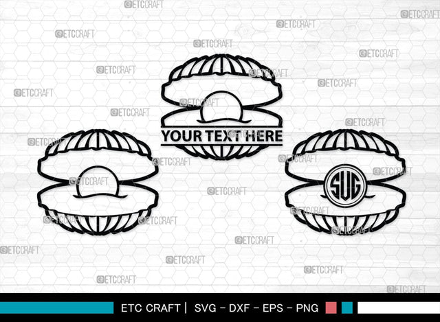 Seashell Monogram, Seashell Silhouette, Seashell SVG, Shell Svg, Scallop Fish Svg, Cockle Svg, Starfish Svg, SB00316 SVG ETC Craft 