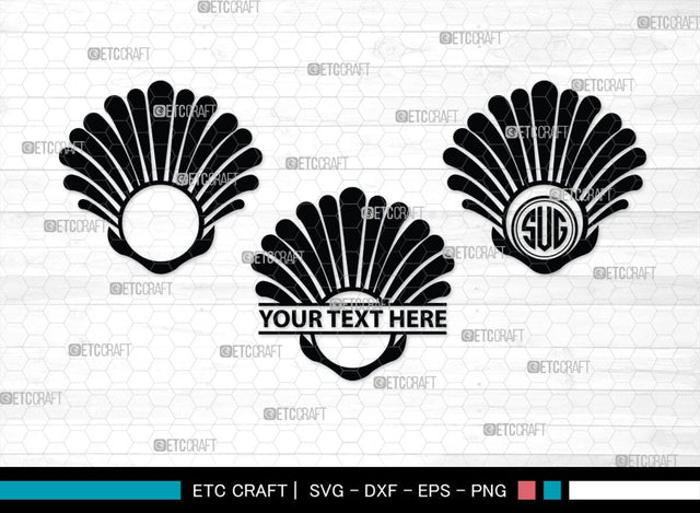 Seashell Monogram, Seashell Silhouette, Seashell SVG, Shell Svg, Scallop Fish Svg, Cockle Svg, Starfish Svg, SB00316 SVG ETC Craft 