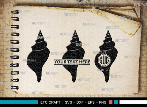 Seashell Monogram, Seashell Silhouette, Seashell SVG, Shell Svg, Scallop Fish Svg, Cockle Svg, Starfish Svg, SB00316 SVG ETC Craft 
