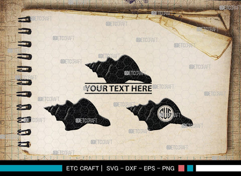 Seashell Monogram, Seashell Silhouette, Seashell SVG, Shell Svg, Scallop Fish Svg, Cockle Svg, Starfish Svg, SB00316 SVG ETC Craft 