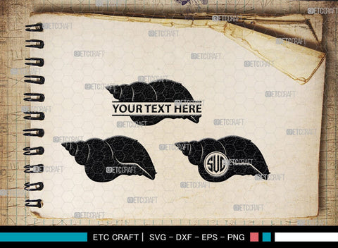 Seashell Monogram, Seashell Silhouette, Seashell SVG, Shell Svg, Scallop Fish Svg, Cockle Svg, Starfish Svg, SB00316 SVG ETC Craft 