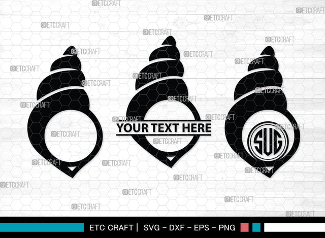 Seashell Monogram, Seashell Silhouette, Seashell SVG, Shell Svg, Scallop Fish Svg, Cockle Svg, Starfish Svg, SB00316 SVG ETC Craft 