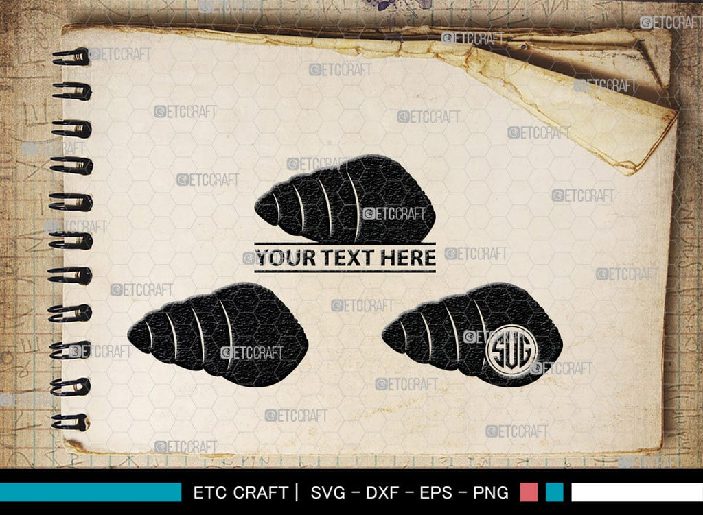 Seashell Monogram, Seashell Silhouette, Seashell SVG, Shell Svg ...