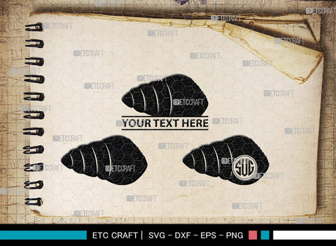 Seashell Monogram, Seashell Silhouette, Seashell SVG, Shell Svg, Scallop Fish Svg, Cockle Svg, Starfish Svg, SB00316 SVG ETC Craft 