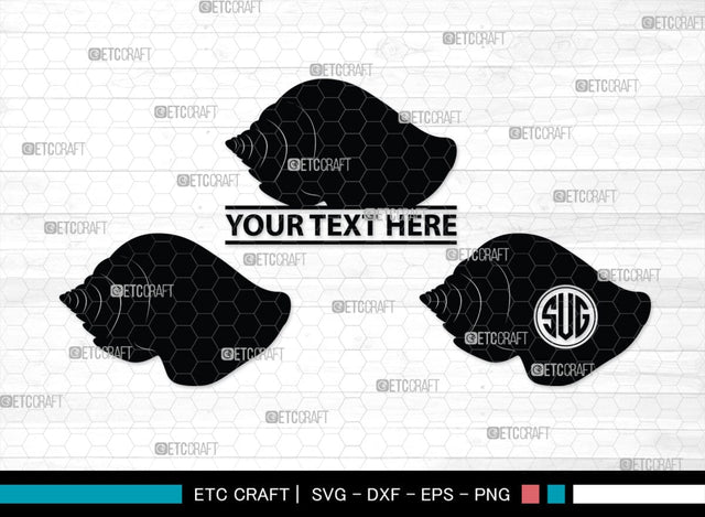 Seashell Monogram, Seashell Silhouette, Seashell SVG, Shell Svg, Scallop Fish Svg, Cockle Svg, Starfish Svg, SB00316 SVG ETC Craft 