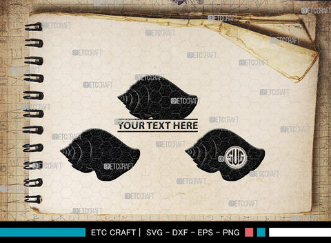 Seashell Monogram, Seashell Silhouette, Seashell SVG, Shell Svg, Scallop Fish Svg, Cockle Svg, Starfish Svg, SB00316 SVG ETC Craft 