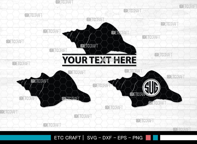 Seashell Monogram, Seashell Silhouette, Seashell SVG, Shell Svg, Scallop Fish Svg, Cockle Svg, Starfish Svg, SB00316 SVG ETC Craft 