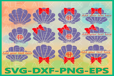 Seashell Monogram svg SVG, Shells Ocean Beach SVG AlexSVGStudio 