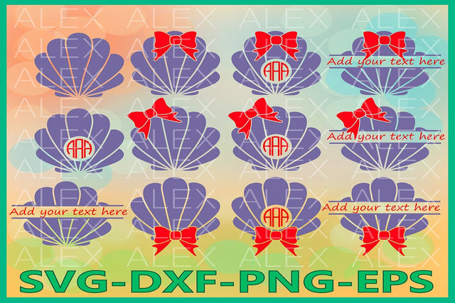 Seashell Monogram svg SVG, Shells Ocean Beach SVG AlexSVGStudio 