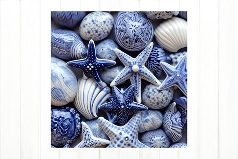 Seashell Tumbler Sublimation. Chinoiserie Porcelain PNG Sublimation Olga Terlyanskaya 