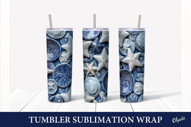 Seashell Tumbler Sublimation. Tumbler Wrap Design Sublimation Olga Terlyanskaya 
