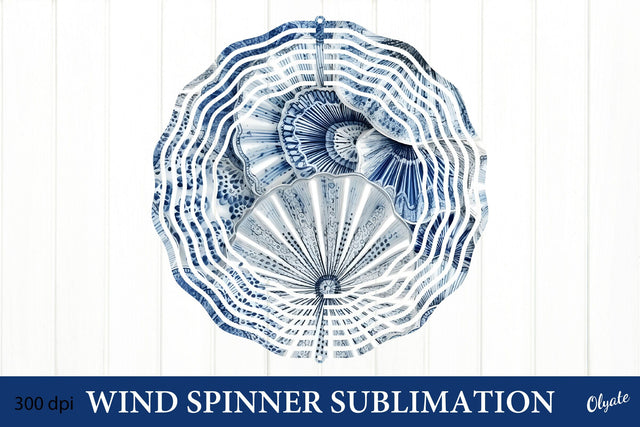 Seashell Wind Spinner Sublimation. Wind Spinner Design Sublimation Olga Terlyanskaya 