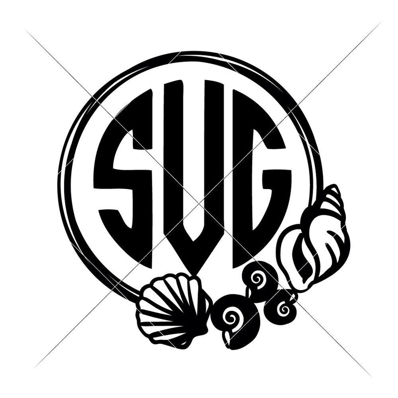 Seashells Circle for Monogram - Summer Beach Shell - So Fontsy