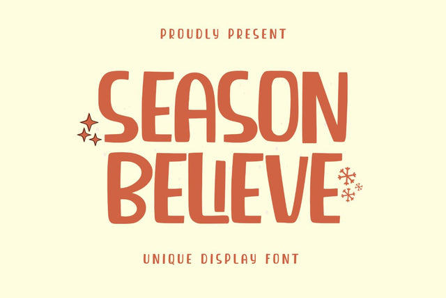 Season Believe - A Unique Display Font Font Masyafi Studio 