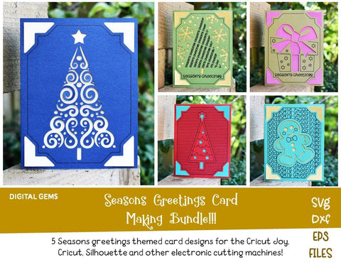 Season's greetings, Christmas card designs SVG Digital Gems 