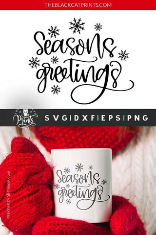 Seasons Greetings | Christmas Cut File SVG TheBlackCatPrints 