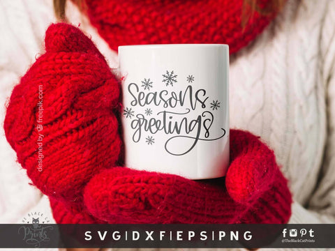 Seasons Greetings | Christmas Cut File SVG TheBlackCatPrints 