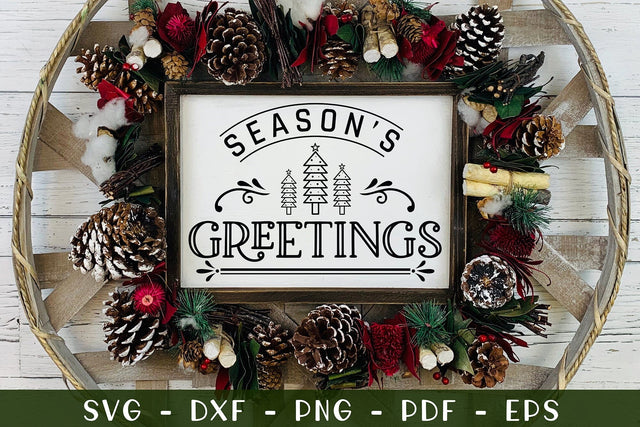 Season's Greetings, Farmhouse Christmas Sign SVG SVG CraftLabSVG 