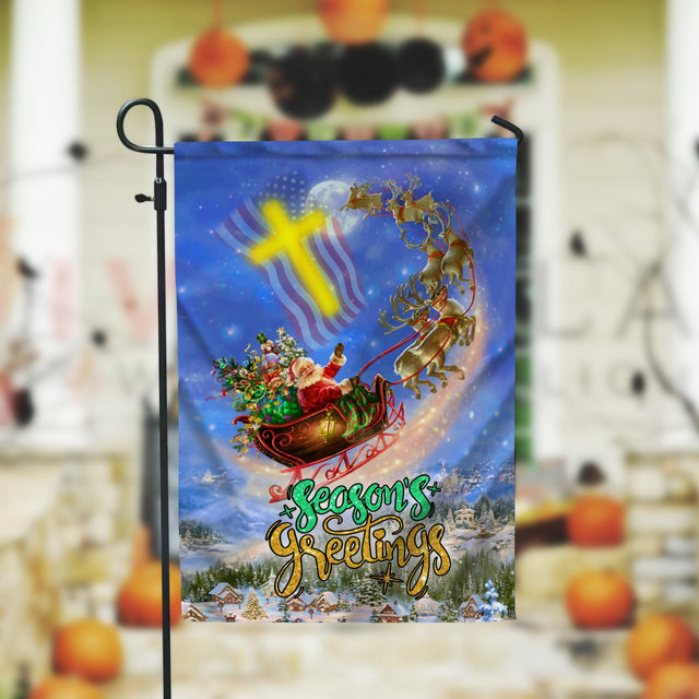 Season’s Greetings Garden Flag - 12x18 Garden Flag Sublimation Design Download PNG File Instant Download Sublimation CaldwellArt 