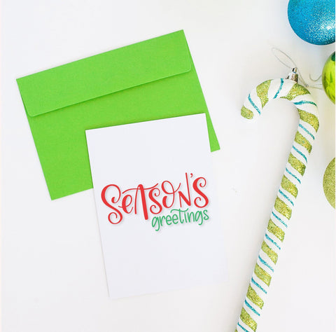 Season's Greetings Hand Lettered SVG Cut File SVG Cursive by Camille 