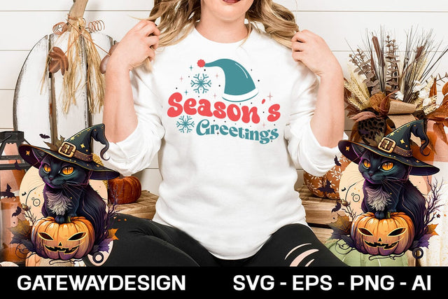Season's Greetings Retro design SVG designmaster24 