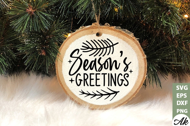 Season's greetings Round Snig SVG akazaddesign 