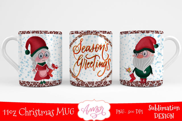 Seasons greetings sublimation design for 11oz mug Sublimation Amorclipart 