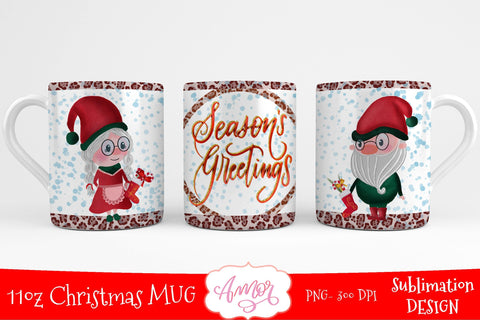 Seasons greetings sublimation design for 11oz mug Sublimation Amorclipart 