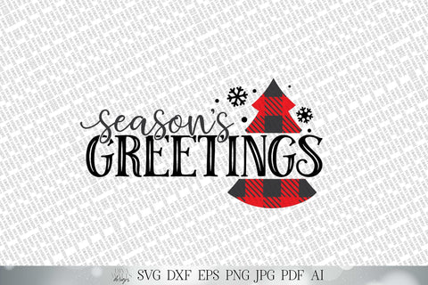Season's Greetings SVG | Buffalo Plaid SVG | Christmas SVG | Winter svg | dxf and more! | Printable SVG Diva Watts Designs 