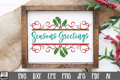 Seasons Greetings SVG Cut File - Christmas SVG SVG Old Market 