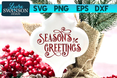Season's Greetings SVG Cut File SVG Laura Swanson Design 