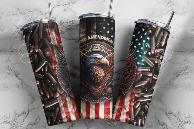 Second Amendment Tumbler Wrap, 2nd Amendment Sublimation, 20oz Skinny Tumbler Seamless Sublimation, Patriotic Tumbler Wrap, Dad Gift PNG, DIGITAL DOWNLOAD. Sublimation Syre Digital Creations 