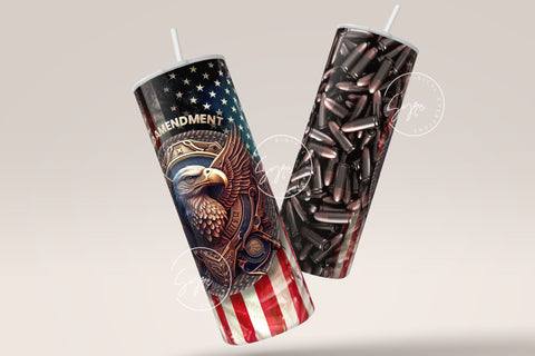 Second Amendment Tumbler Wrap, 2nd Amendment Sublimation, 20oz Skinny Tumbler Seamless Sublimation, Patriotic Tumbler Wrap, Dad Gift PNG, DIGITAL DOWNLOAD. Sublimation Syre Digital Creations 