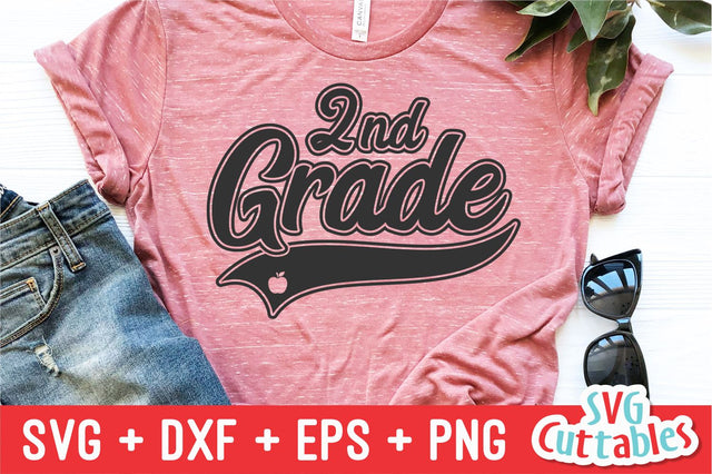 Second Grade svg - 2nd Grade Cut File - Teacher - Swoosh - svg - dxf - eps - png - Cut File - Silhouette - Cricut - Digital Download SVG Svg Cuttables 