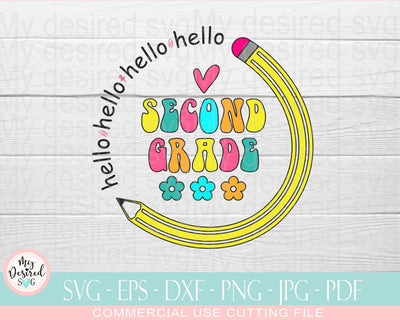 Second Grade SVG, Back to School 2nd Grade Design, Cut files for cricut Designs Downloads, SVG Files for silhoutte Cameo, Back to School svg SVG MyDesiredSVG 