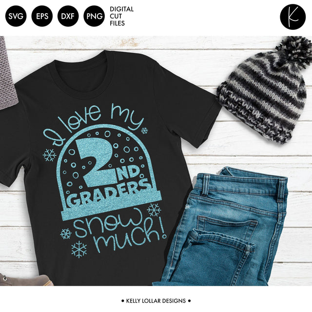 Second Grade Teacher Snow Globe SVG Kelly Lollar Designs 