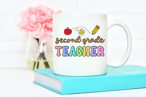Second Grade Teacher Sublimation PNG I Teacher Shirt PNG Sublimation Happy Printables Club 