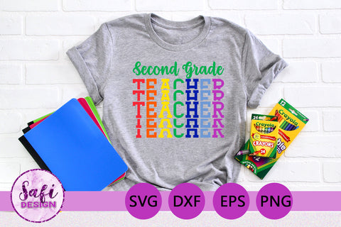 Second Grade Teachers Cut File Bundle SVG Safi Design 