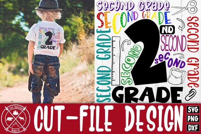 Second Grade Typography Cut File|Second Grade SVG SVG Last Frontier Design Co. 
