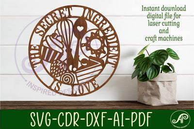Secret ingredient baking wall sign, SVG file. vector file SVG APInspireddesigns 