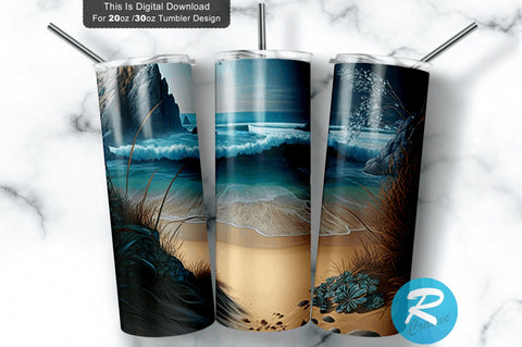 Secret Ocean Beach 20 oz / 30 oz Tumbler PNG Sublimation Regulrcrative 